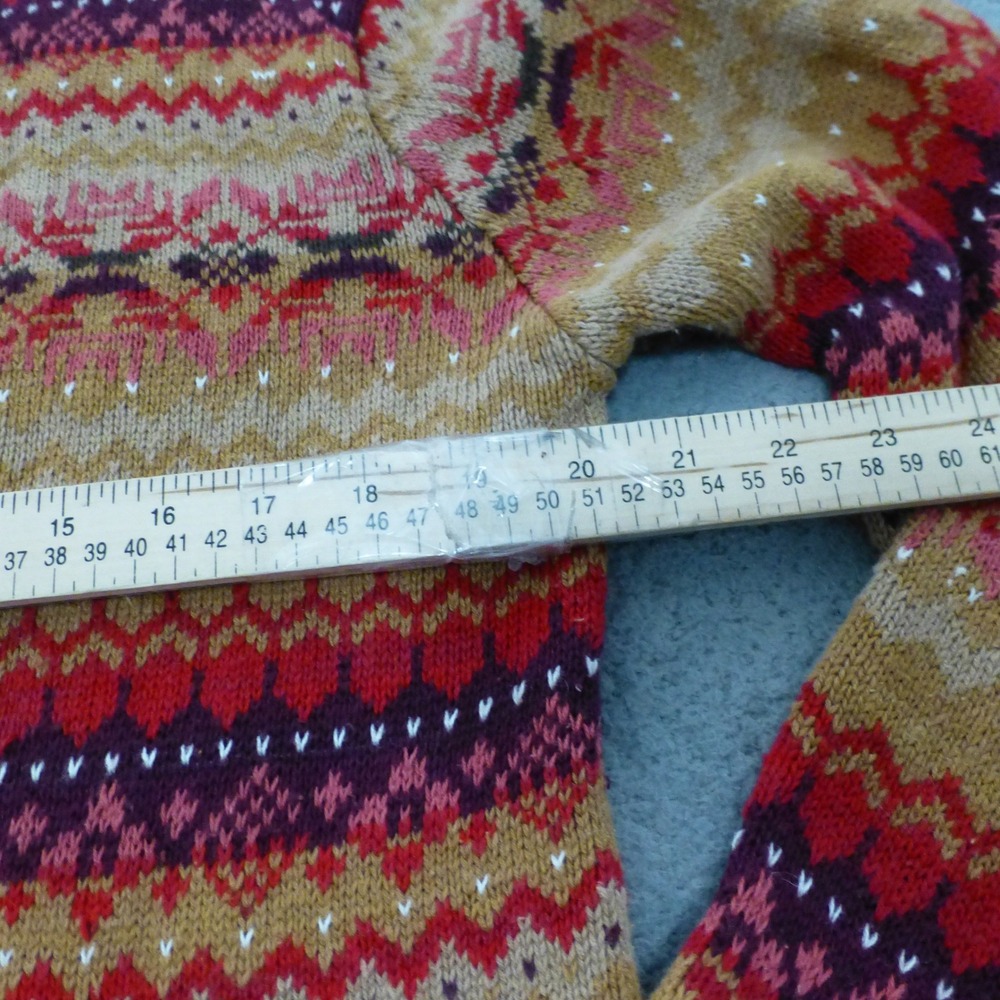Tiara International Cardigan Sweater Womens Medium Fair Isle Zip Up Ramie Cotton - Picture 7 of 9